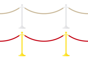 Vector golden and silver VIP velvet rope barrier. 