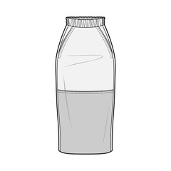 SKIRT fashion flat sketch template