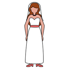 flat design wedding people beautiful bride