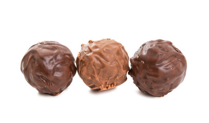 chocolate truffles isolated