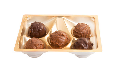 chocolate truffles isolated