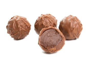 chocolate truffles isolated