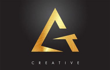 A Golden Letter Monogram Design Logo. Gold Letter A Icon Logo Vector.