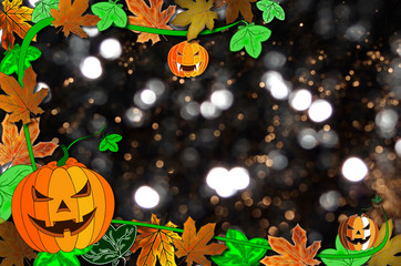 beautiful background with orange pumpkin, Halloween background