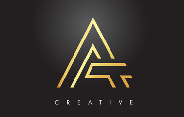 A Golden Letter Monogram Design Logo. Gold Letter A Icon Logo Vector.