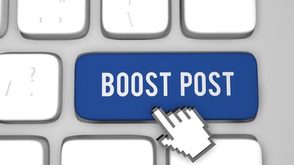 boost post concept keyboard key animation