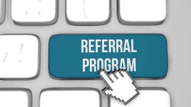 referral program keyboard key animation