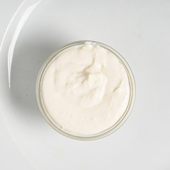 sour cream in the bowl