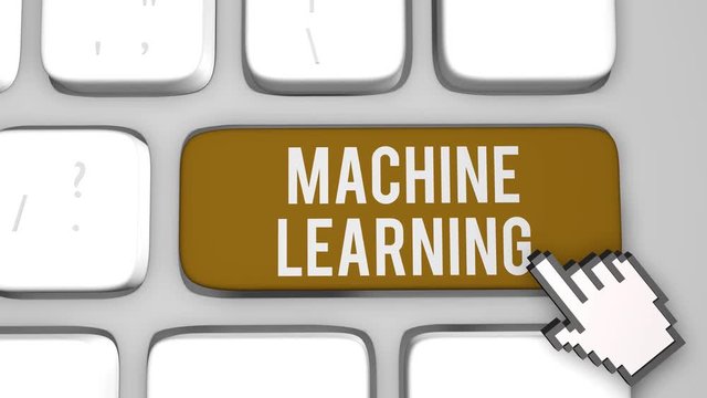 machine learning concept keyboard key