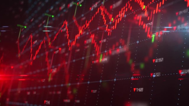 Stock market recession chart trending down into a financial crisis
