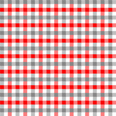 Grey and Red Gingham pattern. Texture from squares for - plaid, tablecloths, clothes, shirts, dresses, paper, bedding, blankets, quilts and other textile products. Vector illustration EPS 10