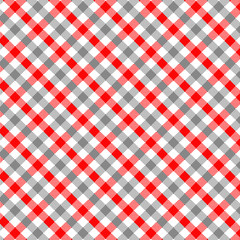 Grey and Red Gingham pattern. Texture from squares for - plaid, tablecloths, clothes, shirts, dresses, paper, bedding, blankets, quilts and other textile products. Vector illustration EPS 10