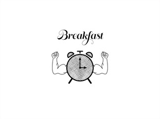 Alarm Icon with Breakfast strong