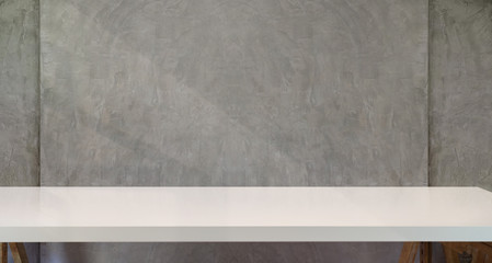 White workspace table desk with minimal wall background