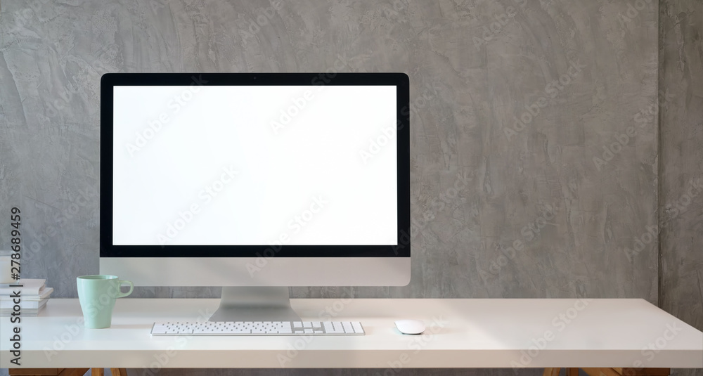 Canvas Prints desktop computer in loft workplace