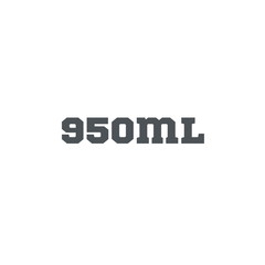 Liter l sign (l-mark) estimated volumes 950 milliliters (ml) Vec