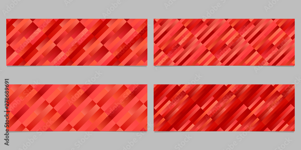 Aufkleber gradient geometrical diagonal stripe pattern banner template set - abstract vector graphic from rect
