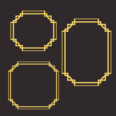 Art deco borders and frames.Template in style of 1920s design vector.