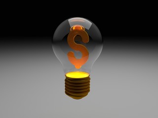 light bulb with dollar mark