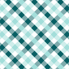 Turquoise Gingham pattern. Texture from squares for - plaid, tablecloths, clothes, shirts, dresses, paper, bedding, blankets, quilts and other textile products. Vector illustration EPS 10