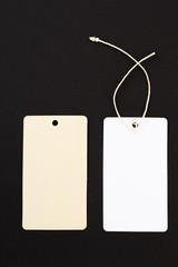 label (tag) on black background. - Image .