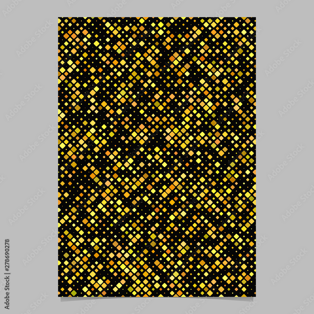 Poster yellow geometric diagonal square pattern background brochure template - vector graphic