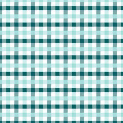 Turquoise Gingham pattern. Texture from squares for - plaid, tablecloths, clothes, shirts, dresses, paper, bedding, blankets, quilts and other textile products. Vector illustration EPS 10