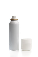 metal bottle with sprayer cap for cosmetic, perfume, deodorant or freshener or hairspray. - Image