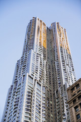 Fototapeta na wymiar High structural modern skyscraper