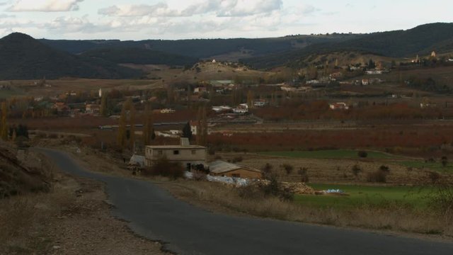 The road to a Moroccan village in the Atlas Mountains
