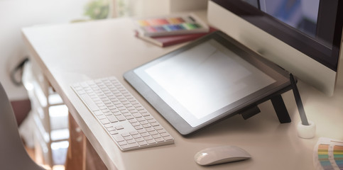 Graphic designer workspace