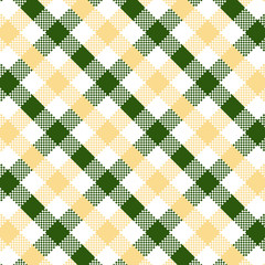 Green and Yellow Gingham pattern. Texture from squares for - plaid, tablecloths, clothes, shirts, dresses, paper, bedding, blankets, quilts and other textile products. Vector illustration EPS 10