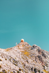 Radar station on the mountain top of the largest mountain of the Serra de Tramuntana in Mallorca, Spain