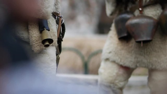 Huge bouncing bells on the waist of a bulgarian kuker