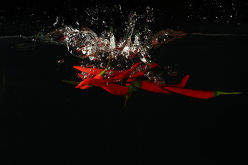 red paint splashes collide in slow motion full hd