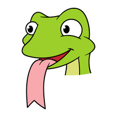 Cartoon Lizard Head With Tongue Out