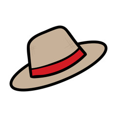 Cartoon Vacation Straw Hat Illustration