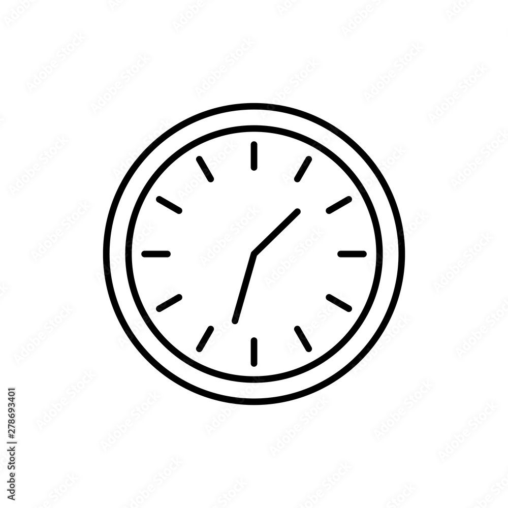 Poster simple clock line icon