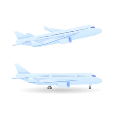 Set Isolated Plane Illustration, Air Vehicle Transportation Cartoon