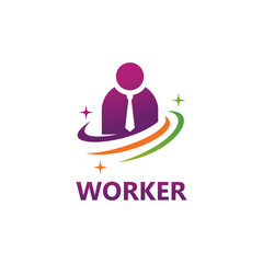Digital Worker Logo Template Design Vector, Emblem, Design Concept, Creative Symbol, Icon