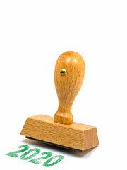 Stempel, 2020, isoliert vor wei&szlig;em Hintergrund
