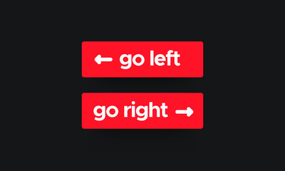 Go Left and Right Arrows in Opposite Directions