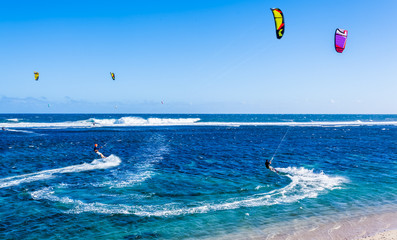 Kitesurfing, Saint-Pierre, Réunion 