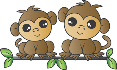 ape,monkey,monkeys,cute,sweet,adorable,print,pattern,nature,tree,branch,illustration,illustrations,happy,happiness,friend,friends,friendship,family,wall,sticker,children,fashion,industry,manufacture,m