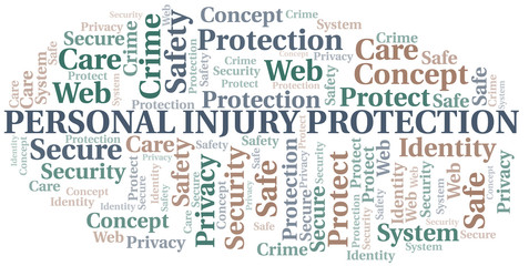 Personal Injury Protection word cloud. Wordcloud made with text only.