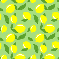 seamless pattern with lemon fruits