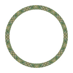 Circle borders and frames vector. Round border pattern geometric vintage frame design. Scottish tartan plaid fabric texture. Template for gift card, collage, scrapbook or photo album and portrait..