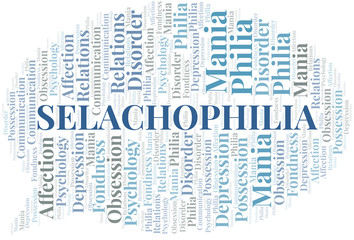 Fototapeta premium Selachophilia word cloud. Type of Philia.