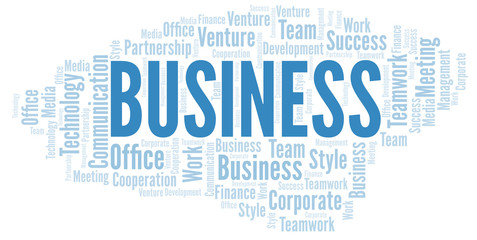 Obraz premium Business word cloud. Collage made with text only.