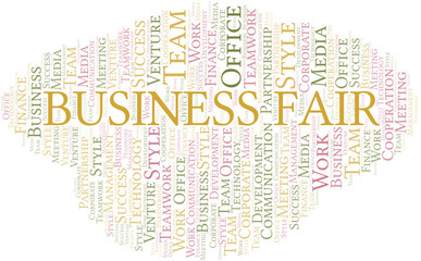 Fototapeta premium Business Fair word cloud. Collage made with text only.